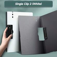 Carpeta A4 Beige/2 Piezas Con Clip Simple Y Doble, Vertical Y Horizontal, Caja De Almacenamiento Funcional De Capas Múltiples De Concha Dura - Beis - Ver 1