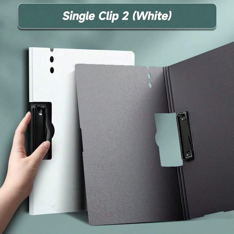 Carpeta A4 Beige/2 Piezas Con Clip Simple Y Doble, Vertical Y Horizontal, Caja De Almacenamiento Funcional De Capas Múltiples De Concha Dura - Beis - Ver 1