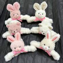 2 Chiếc Hàng Mới Về Nữ Thỏ Đáng Yêu Và Hình Gấu Sang Trọng Vuốt Tóc, Ngọt Ngào Tóc, phong Cách Hàn Quốc Mùa Đông Phụ Kiện Tóc - Hai chú thỏ nhỏ - Xem 1