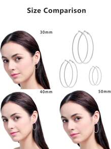 6 Pairs Big Hoop Earrings For Women: 18K Gold Plated Hoop Earrings, Surgical Stainless Steel Large Hoop Earrings For Women Girls - Multicolor - View 9