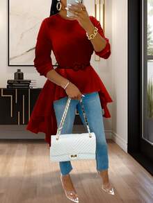 Bluson Cola De Pato Manga Larga Nuevo / - Rojo violeta - Ver 2