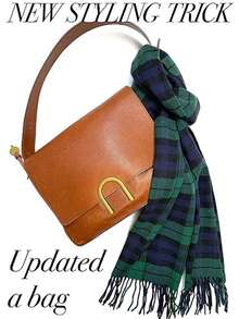 1條男士新款秋冬厚絨絲巾,商務、休閒、英倫風格格子花紋,長款 - 綠色 - 查看 4