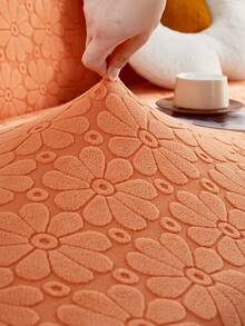 1 件向日葵印花全套沙發套,彈性提花沙發套,保護沙發免受貓侵害,四個季節,配有 1 個枕套 - 橘色 - 查看 7