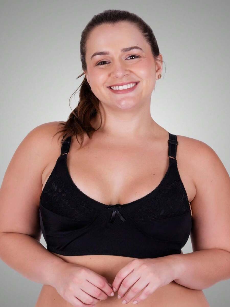 Plus Size Bras & Bralettes - Black - View 1