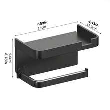 1pc Multifunctional Plastic Storage Rack, Simple White/Light Gray/Black Tissue Holder For Bathroom, Home Use - Light Grey - View 7