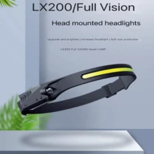 Cob Headlamp With Gesture Sensor For Cycling And Night Running, Usb Rechargeable Led Strong Light Headlamp - Black - View 1