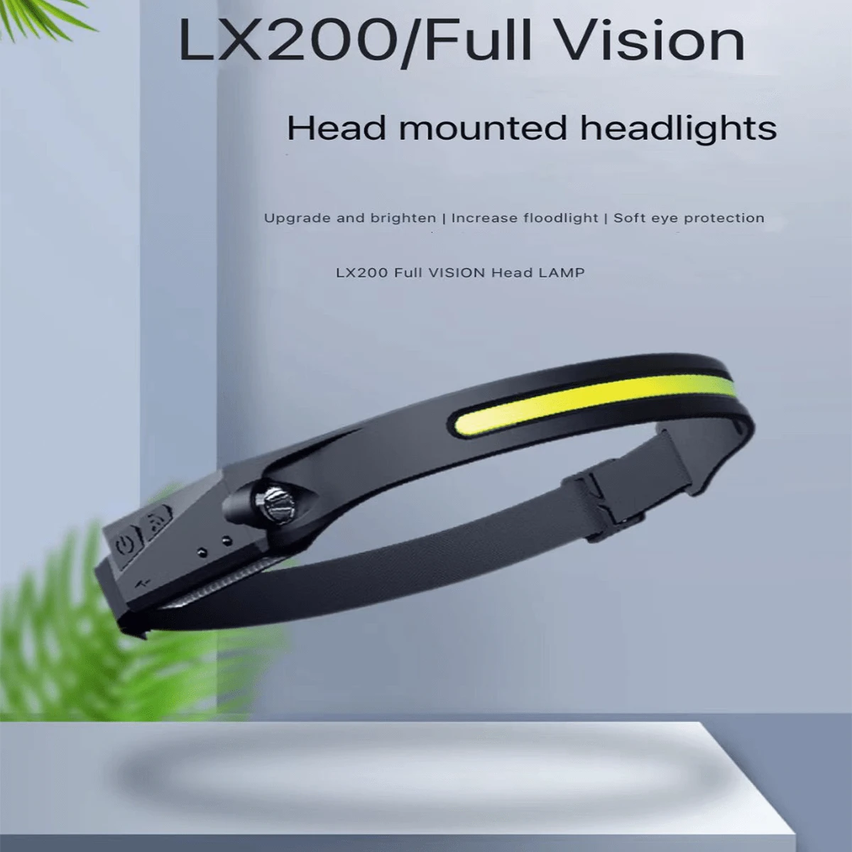 Cob Headlamp With Gesture Sensor For Cycling And Night Running, Usb Rechargeable Led Strong Light Headlamp - Black - View 1