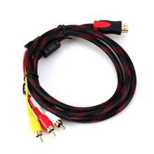 Cable  a RCA macho a macho, Cable Componente de audio y video, adaptador convertidor, 1.5M - Negro - Ver 2