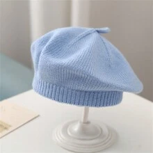 2-5年寶寶女孩畫家貝雷帽,秋冬時尚可愛,適合保暖 - 藍色 - 查看 1