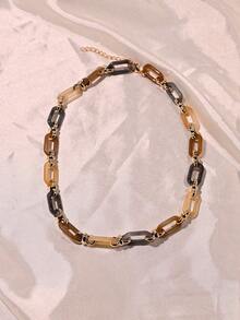 多色亞克力空心頸鍊,女士時尚珠寶 - 藍色 - 查看 7