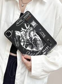 1pc Heart Pattern Tablet Protective Case With Stand And Wrist Strap Compatible With IPad 5 6 7 8 9 10 Mini 4 5 6 Air 2 3 4 5 Ipad Pro