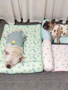 1pc Random Color Ice Silk Pet Mat, Cooling And Thin, Suitable For Small And Medium Cats And Dogs Sleep In Summer - Multicolor - View 7