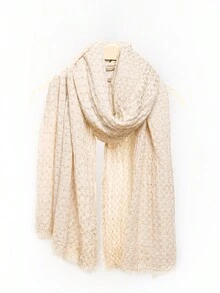 1條男士休閒格紋圍巾/披肩,杏色,適用於日常通勤和外套裝飾 - 杏色 - 查看 1