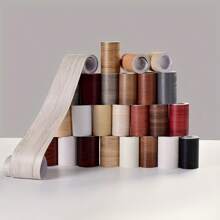 1卷加厚仿木纹踢脚线墙贴，自粘式客厅卧室墙壁转角装饰，3.15英寸 X 196.85英寸