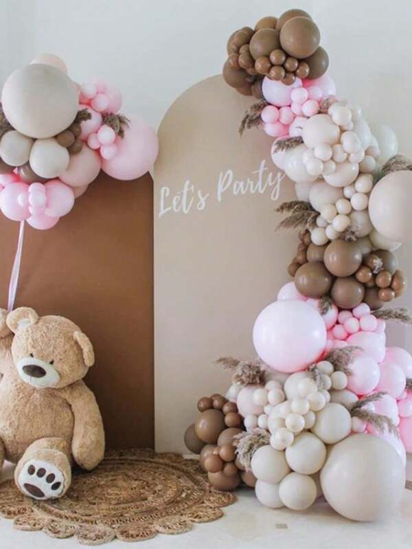 165pcs Coffee Beige Pink Balloon Garland Arch Kit Girl Birthday Christening Party Decorations Baby Shower Supplies Balloons Wedding Anniversary Decor