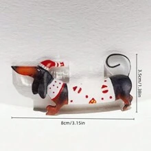 聖誕裝飾品 聖誕禮物,可愛風格亞克力聖誕臘腸犬,袋子吊墜聖誕樹吊墜徒樹裝飾品 - 彩色 - 查看 3