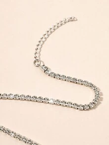 1條女士鑽石項鍊,適用於婚禮、派對、日常穿著,更可當作鏈帶&腰鍊