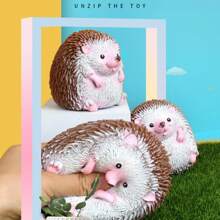 1pc Hedgehog Shaped Slow Rising Squishy Toy, Stress Relief Squeeze Toy - Photo Color - View 2