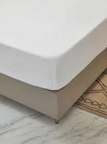 1 Máy Tính Màu Trắng Chải Màu Trang Bị Tấm Mềm Mại Thoáng Khí Chăn Ga Gối Tiếp Liệu, Phong Cách Đơn Giản, Tấm Bảo Vệ Nệm Dành Cho Giường - trắng - Xem 8