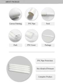 6入組復古風格拼貼房屋風景牆藝術裝飾海報 - 米色 - 查看 3