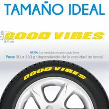 Letters For Tires Stickers 4 Car Tires Rubber Letters Sticker In The Shape Of Letters Label Fast, Good Vibes, Moto Sport, Racing, Super Sport - Yellow - View 4