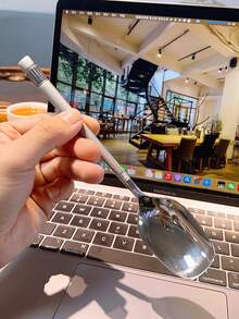 2pcs Delicate And Stylish Korean Gold/Silver Household Set Of Soup Spoon, Rice Spoon, Student Spoon - Multicolor - View 8