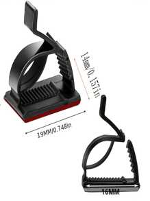 20pcs Upgraded Adjustable Cable Management Clips - Adhesive Cable Organizers For TV, PC, Ethernet Cables At Home And Office - Black - View 4