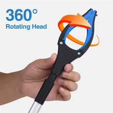 Outil de saisie de grabber de 32 po à aimant pour personnes âgées, leviers légers supplémentaires avec griffe pliable pratique et allongée, aide à la mobilité avec mâchoire rotative pour ramassage des ordures, collecteur de déchets, extension de bras, équipement de camping