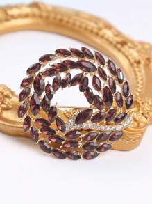 1只光奢華風格簡單的香檳色玻璃花環胸針,適用於派對飾品 - 藍色 - 查看 1