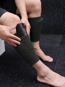 4/6入組足球護脛套裝,配有壓縮袖、護脛板和踝襪,足球防護裝備和訓練襪 - 黑色 - 查看 2