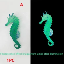1 Pièce Décoration D'aquarium Artificiel Par Lumière Fluo Poisson Hippocampe Flottant Simulé En Silicone Décor Sous-marin Pour Réservoir De Poissons Cheval De Mer Artificiel Pour Aménager Le Paysage Sous-marin