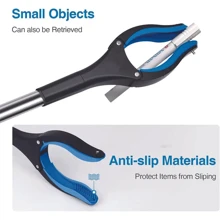 Outil de saisie de grabber de 32 po à aimant pour personnes âgées, leviers légers supplémentaires avec griffe pliable pratique et allongée, aide à la mobilité avec mâchoire rotative pour ramassage des ordures, collecteur de déchets, extension de bras, équipement de camping