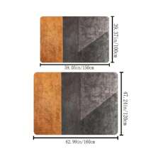 1pc Vintage Geometric Pattern Carpet, Polyester Fiber Rectangular Water Absorption & Anti-Slip Decorative Mat Suitable For Living Room And Bedroom Home Use - Grey - View 2