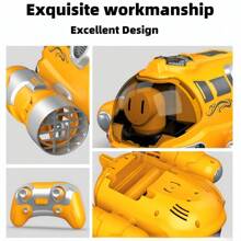 Điện lực Điều khiển từ xa Con thuyền Tàu ngầm Đồ Chơi Không thấm nước Rc Con thuyền Đối với Hồ bơi Và 2.4 GHz Động cơ Con thuyền Xịt nước Tàu ngầm Giường đôi tiêu chuẩn Đinh ốc Chân vịt Với Đèn Quà sinh nhật Đối với Con trai Cô gái - Màu vàng - Xem 7