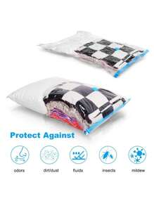 具有拉鍊密封和氣閥的真空收納壓縮袋,可保存旅行服裝、毛衣、連衣裙、外套、被子、枕頭、毯子等物品,可重複使用的壓縮袋,節省空間 - 無色 - 查看 4