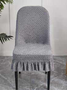 1張彈性椅套,帶裙白色椅套,適用於餐廳,婚禮,派對,宴會和家庭使用 - 深灰色 - 查看 1
