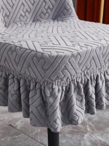 1張彈性椅套,帶裙白色椅套,適用於餐廳,婚禮,派對,宴會和家庭使用 - 深灰色 - 查看 5