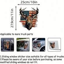 Truck Rear Window Stickers, Truck Rear Center Window Vinyl Stickers, SUV Rear Window Deer Stickers (Deer, 11x10 '') - Black - View 5