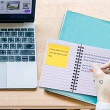 1pc Black Wirebound Notebook With Pen, Sticky Notes And Multifunctional Pages - Purple - View 8