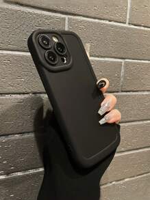 1入時尚獨特3D黑色啞面泡泡紗紋相機鏡頭保護手機殼，適用於iPhone - 黑色 - 查看 7