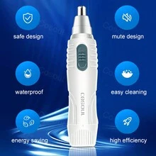 Recortadora Eléctrica De Pelo De Nariz Y Oreja Para Hombres, Removedor De Pelo Negro - Negro - Ver 8