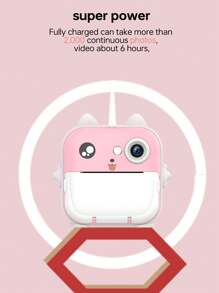 Q5高清攝像頭熱印式數字相機,附32g記憶卡、一個讀卡器和兩捲打印紙 - 粉色 - 查看 5