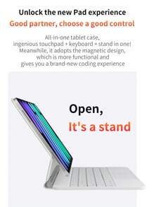 KX005 Apple Magic 键盘：iPad 键盘和保护套兼容 iPad 10、10.9 英寸、出色的打字体验、内置触控板、美式英语 - 白色 - 白色 - 查看 2