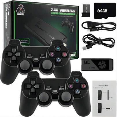 Consola de videojuegos M8 2,4G Dual Controller Wireless Stick 4K 10000 juegos 64GB Retro para PS1/GBA