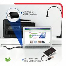 Cable USB Tipo A-B Para Impresora Proyector Escáner Multifuncional, Extensión, Universal De Calidad Imprimir desde smartphone teléfono celular dispositivos Adaptador OTG USB 2.0 a V8 OTG USB a Tipo C - Negro - Ver 6