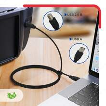 Cable USB Tipo A-B Para Impresora Proyector Escáner Multifuncional, Extensión, Universal De Calidad Imprimir desde smartphone teléfono celular dispositivos Adaptador OTG USB 2.0 a V8 OTG USB a Tipo C - Negro - Ver 5