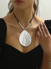 1pc Minimalist Fashionable Fall/winter All-match Necklace - Silver - View 3