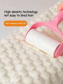 1pc Coral Fleece Towel Thin Striped, Multiple-Purpose Towel For Bath, Kitchen, Hand, Coral Fleece - White - View 6