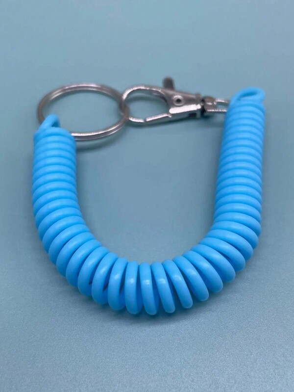 1Pc Spiral Retractable Spring Coil Keychain Theftproof Anti Lost Stretch Cord Safety Key Ring