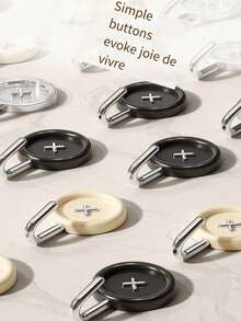 4pcs No Drilling Bathroom Hooks, Towel & Key Hook, Wall Hangers - Black and White - View 9